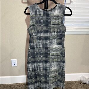 MM Lafleur Black and Gray Patterned Mini Dress